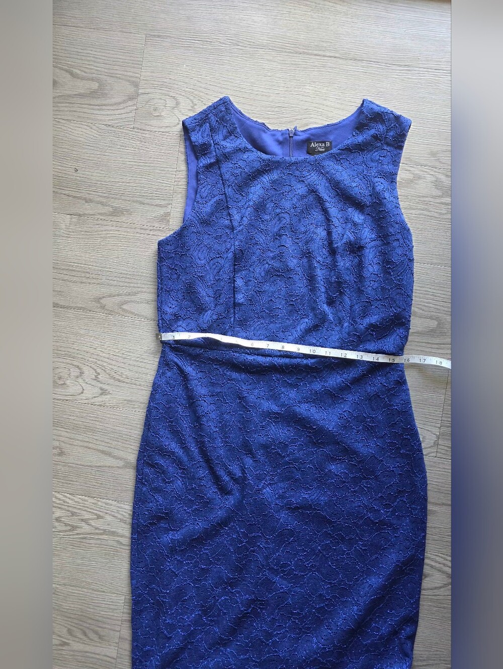 NWT Alexa B Nites Royal Blue Lace Glitter High-Low Mermaid Dress Size 12 - Picture 3 of 8